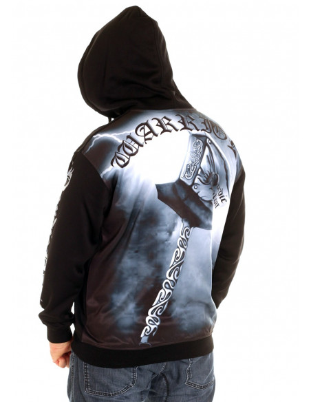 Nordic Worlds Thor's Hammer Hoodie BlackNBlueGrey