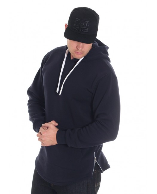 Access Side Zipper Hoodie Navy