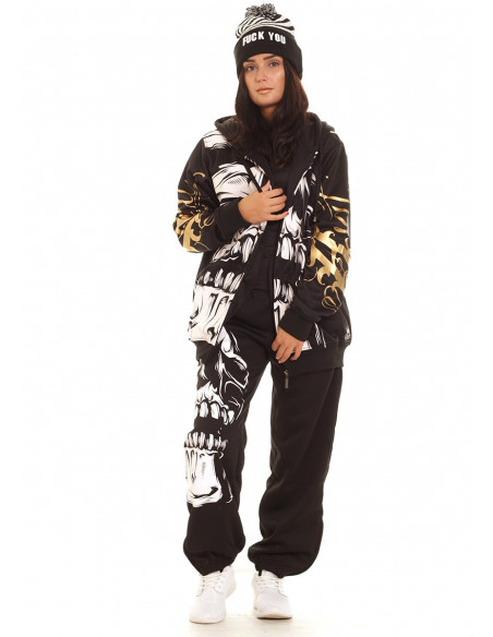 BSAT Big Skull Rebel ZipHoodie Black
