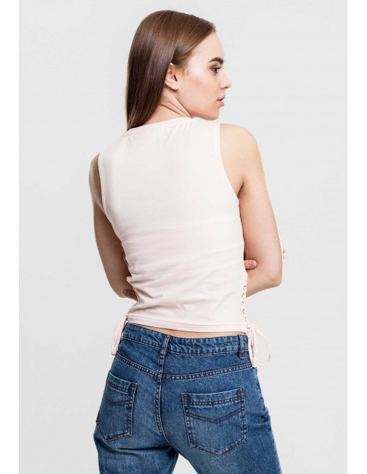 Sporty Lace Up Cropped Top Rose