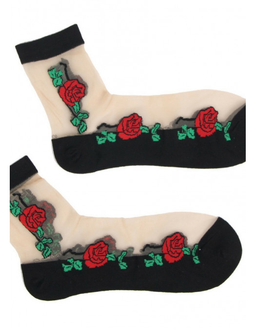 Women Rose Crystal Socks