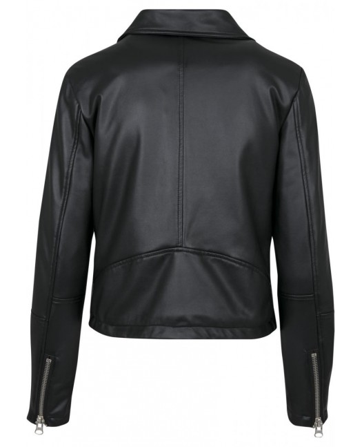 Biker Faux Leather Jacket Black