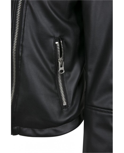 Biker Faux Leather Jacket Black
