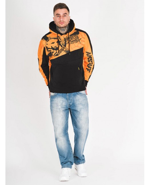 Amstaff Klicks Hoodie OrangeNBlack