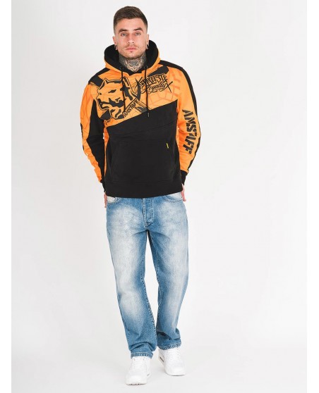 Amstaff Klicks Hoodie OrangeNBlack
