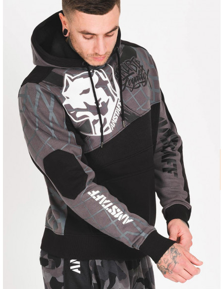 Amstaff Klicks Hoodie GreyNBlack