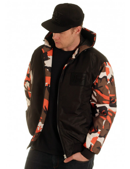 BSAT Winter Jacket BlackNCamo Orange