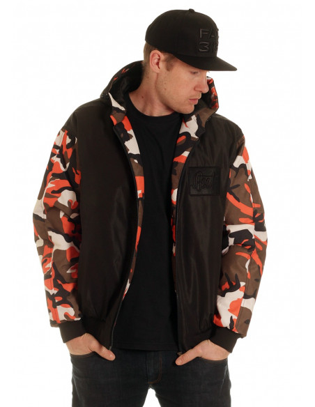 BSAT Winter Jacket BlackNCamo Orange