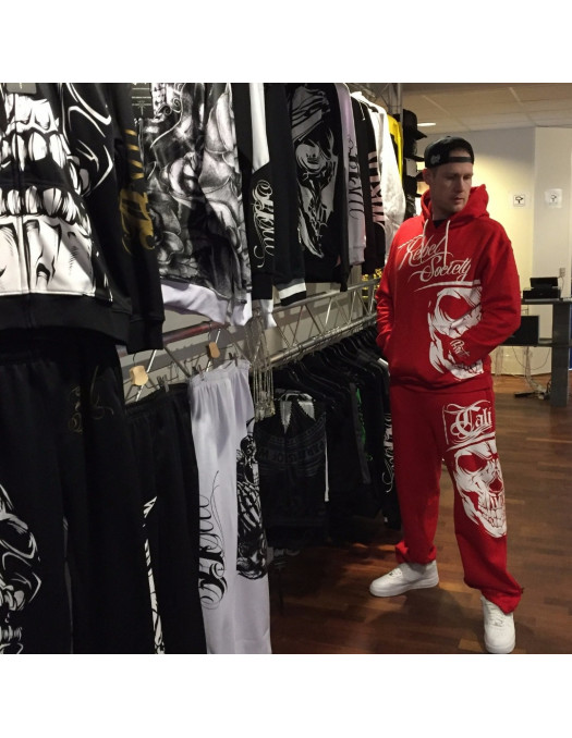 Cali Skull Sweatpants RedNWhite by BSAT