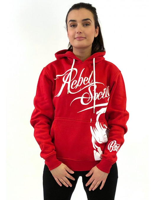 Rebel Society Skull Hoodie Red by BSAT