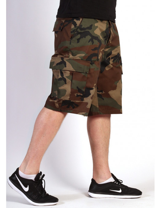Camo Cargo Shorts Woodland by Tech Wear