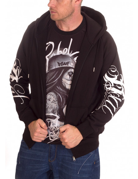 BSAT Art Script Hoodie Black