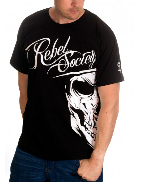 BSAT Rebel Society Skull T-Shirt Black