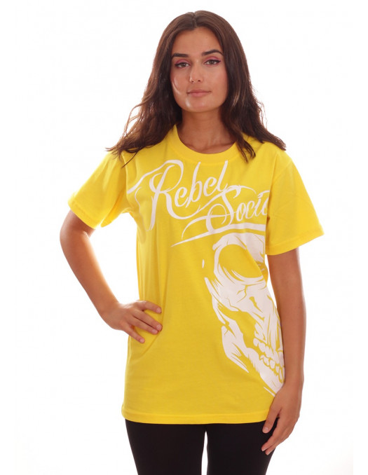 Rebel Society Skull T-Shirt Yellow by BSAT