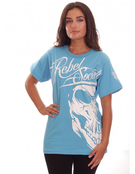 Rebel Society Skull T-Shirt Skyblue by BSAT