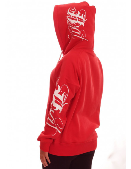 Red Art Script Hoodie by BSAT