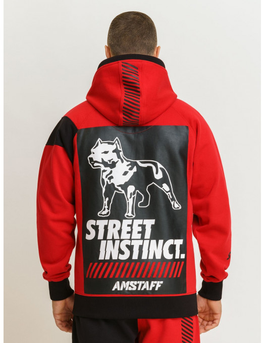 Street Instinct ZipHoodie RedNBlack by Amstaff
