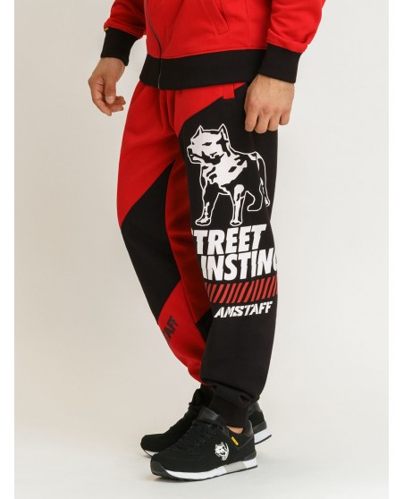 Street Instinct Sweatpants RedNBlack by Amstaff