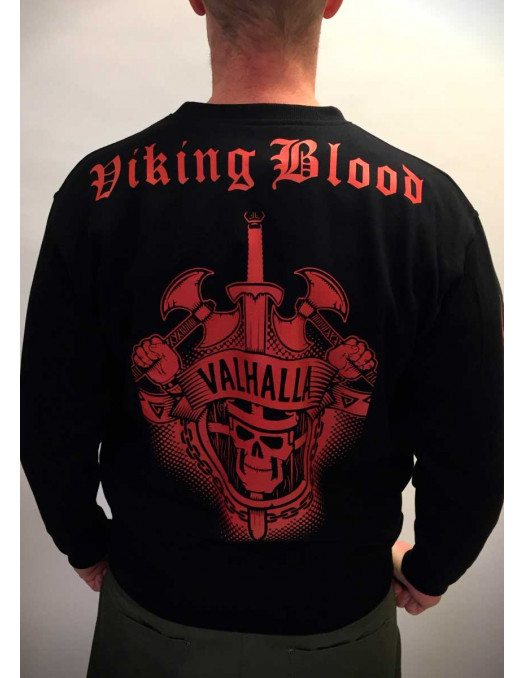 Valhalla Sweatshirt BlackNRed by Nordic Worlds