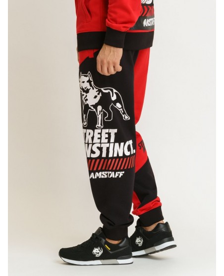 Street Instinct Sweatpants RedNBlack by Amstaff