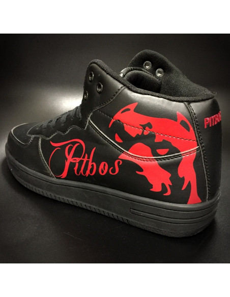 Pitbos Dog Street Sneakers BlackNRed
