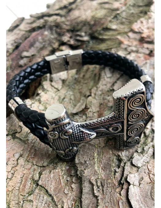 Skåne Thors Hammer Artificial Leather Bracelet