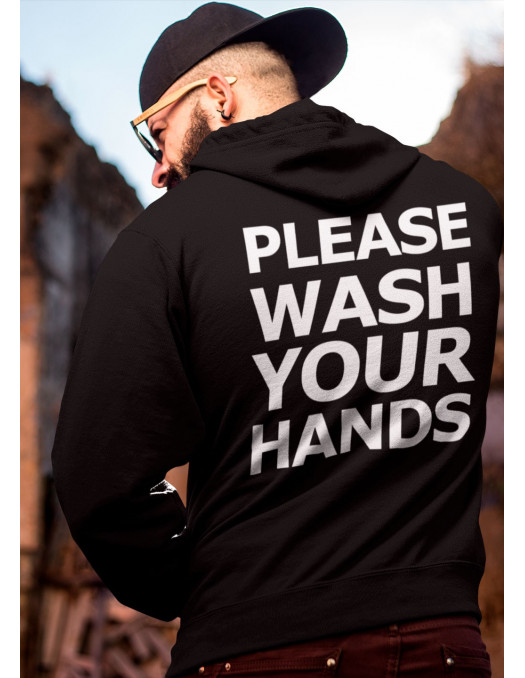 Please wash your hands hoodie black