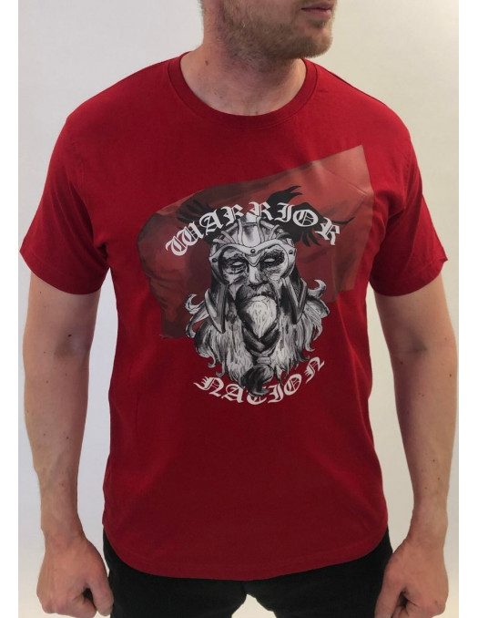 Warrior Nation T-Shirt Red by Nordic Worlds Premium Cotton