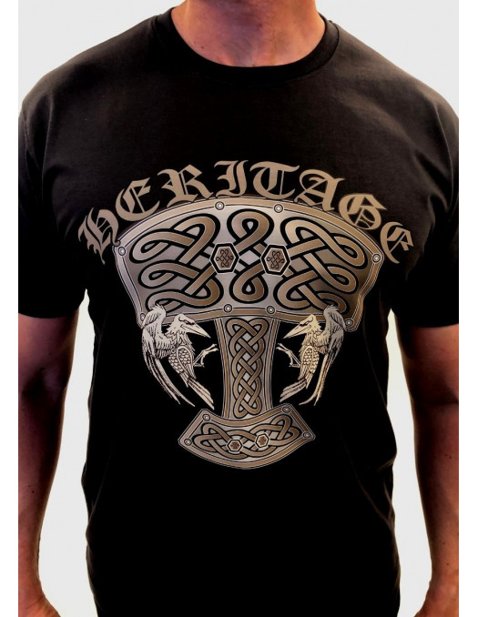 Heritage Hammer T-Shirt Black by Nordic Worlds Premium Cotton