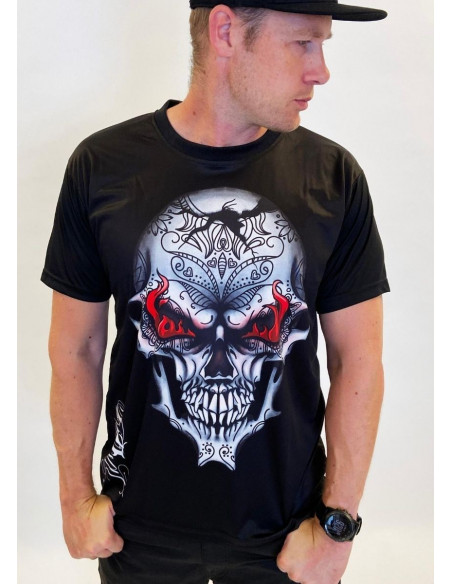 BSAT Skull on Fire T-Shirt Black