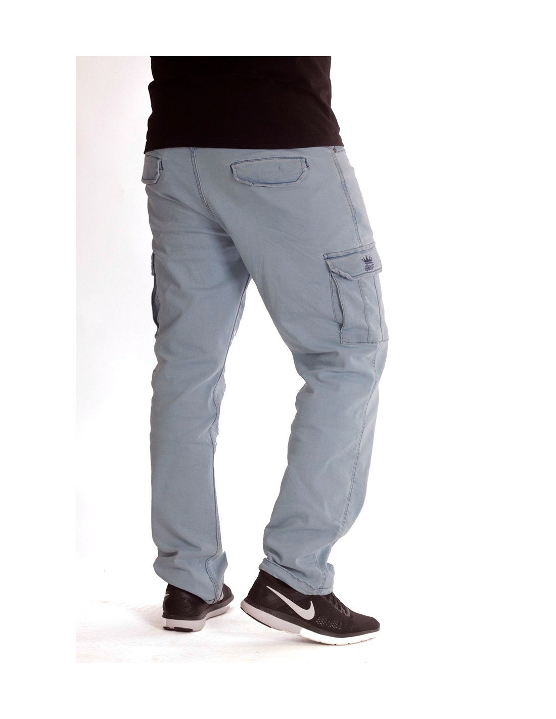 Denim Cargo Pants Light Blue by BSAT