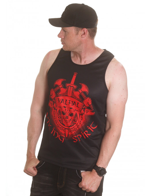 Valhal Spirit Mesh Tank Top BlackNRed...