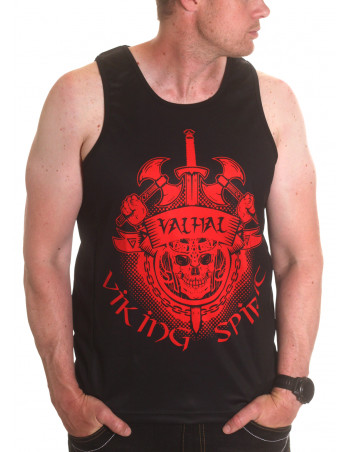Valhal Spirit Mesh Tank Top BlackNRed by Nordic Worlds