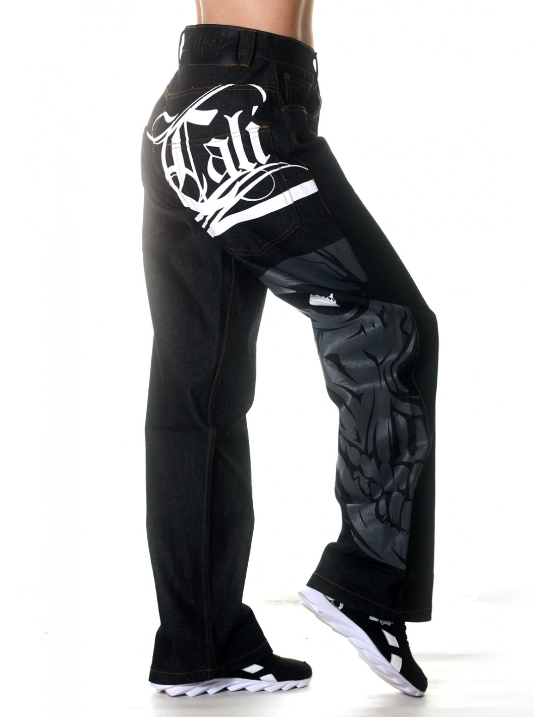 Cali Skull Jeans Black Baggy by