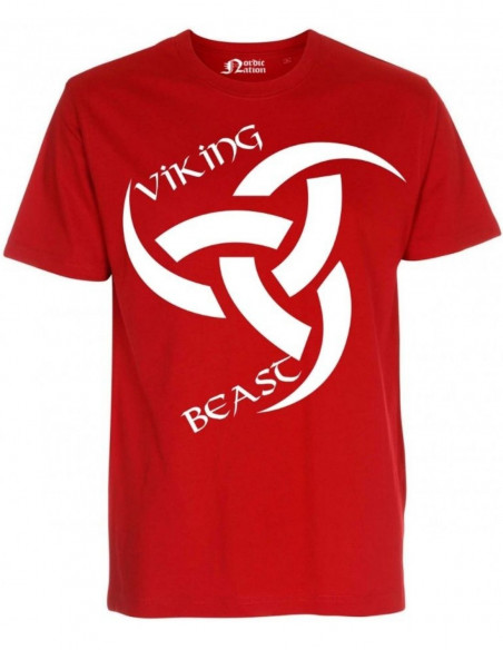 Viking Beast & Odins Horn T-Shirt RedNWhite