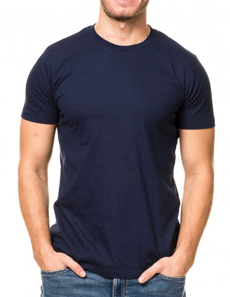 Fitted Organic Cotton T-Shirt Navy Blue