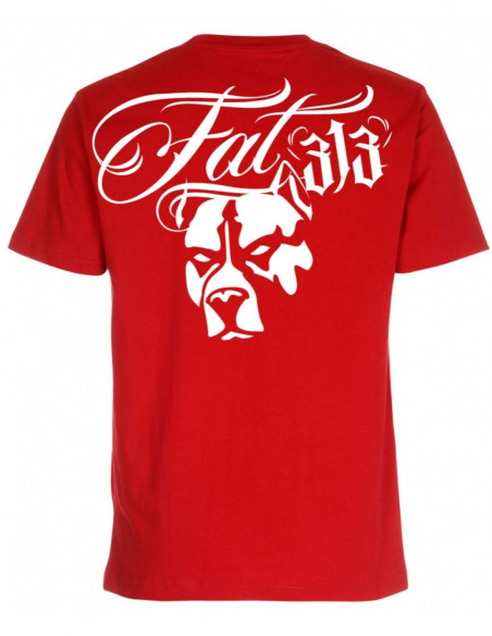 Script Dog T-shirt Danish Red by FAT313