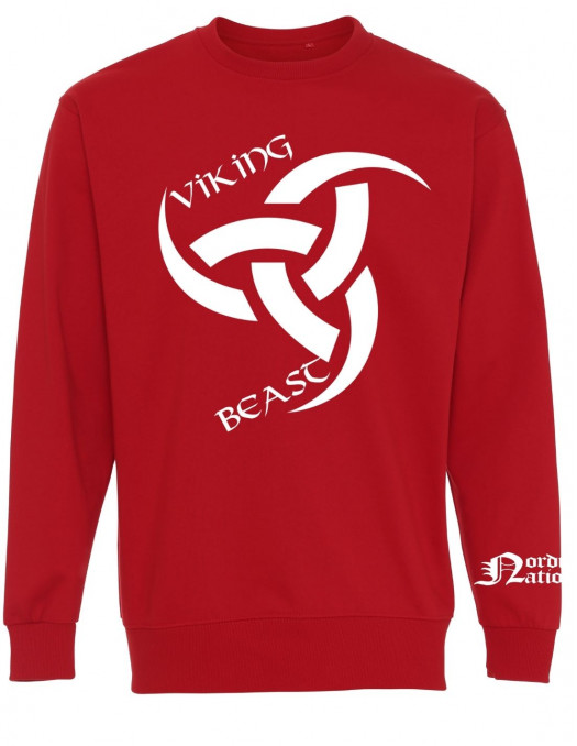 Viking Beast Odins Horn Sweatshirt Red