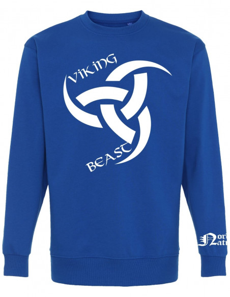 Viking Beast Odins Horn Sweatshirt Swedish Blue