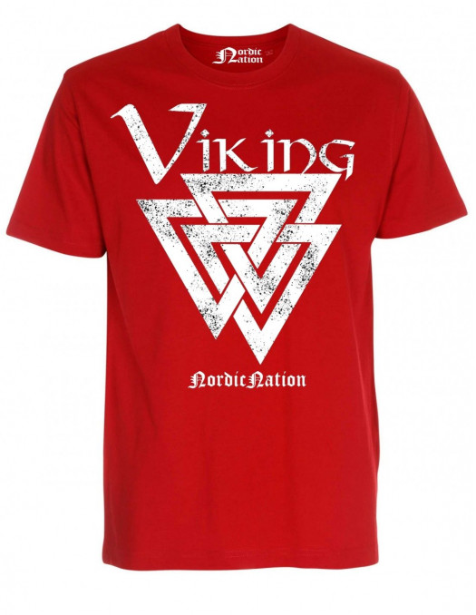 Viking Valknut T-Shirt RedNWhite by Nordic Nation