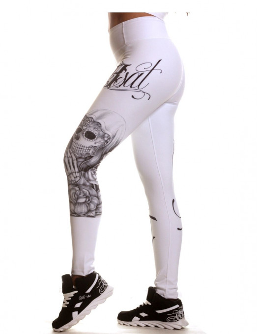 Praying Skull White Leggings