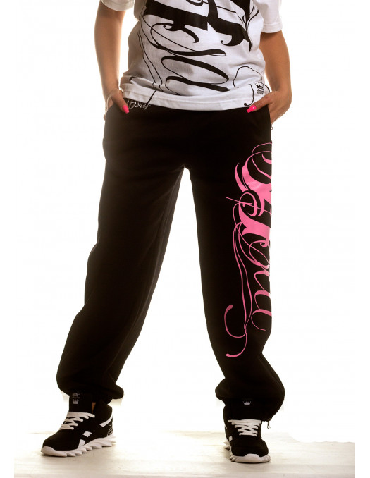 Art Script Sweatpants BlackNPink by BSAT