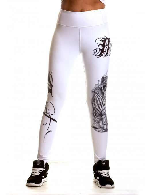 Praying Skull White Leggings