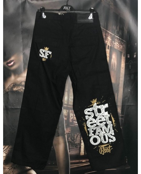 Street Famous Baggy Cargo Pants Black by BSAT