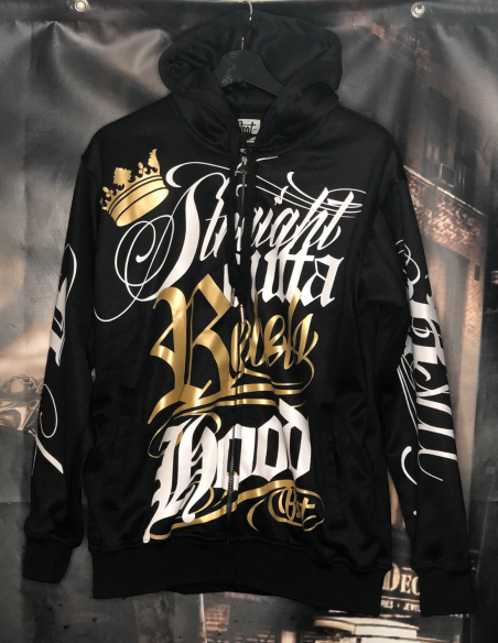 Rebels Hood ZipHoodie Black by BSAT