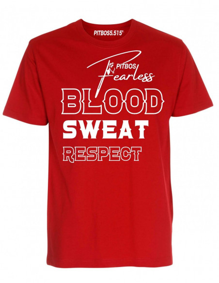 Blood Sweat Respect T-Shirt Red by Pitbos