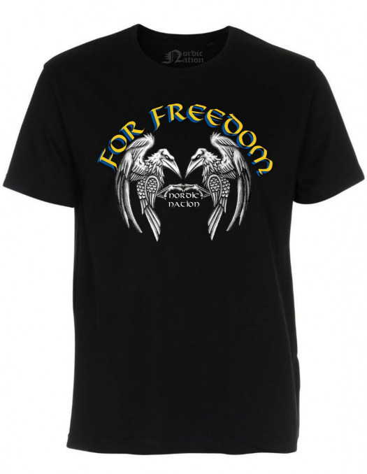 Support Ukraine For Freedom T-Shirt Black by Nordic Worlds
