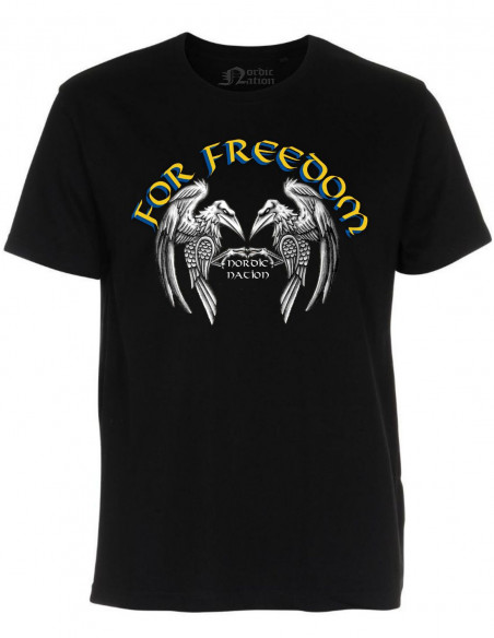 Support Ukraine For Freedom T-Shirt Black by Nordic Nation