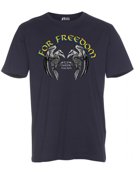 Support Ukraine For Freedom T-Shirt Navy by Nordic Nation