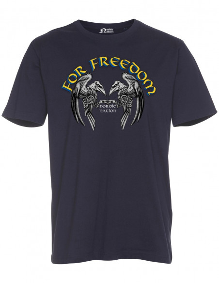 Support Ukraine For Freedom T-Shirt Navy by Nordic Nation